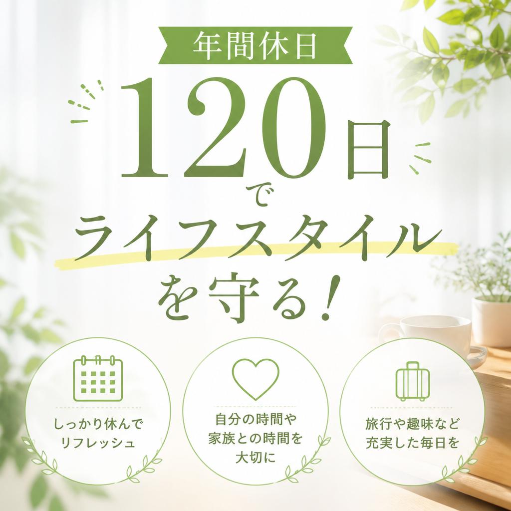年間休日120日でライフスタイルを守る！
